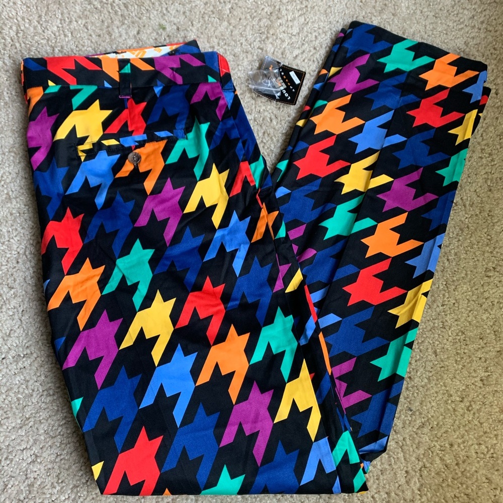 NWT Loudmouth Razzle Dazzle Men’s Golf Pant Flat